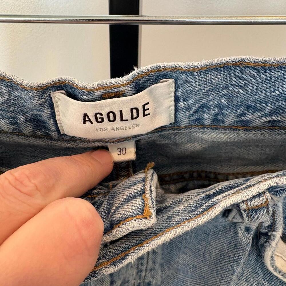 Agolde Light High Rise Distressed Straight Jeans 30 - Picture 3 of 7